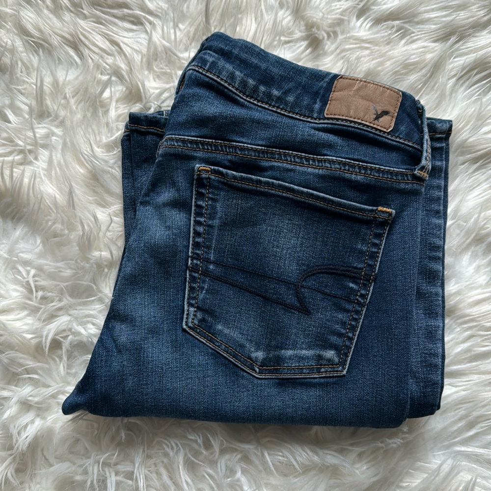 American Eagle Boho Artist Blue Jeans, Size 8 regular